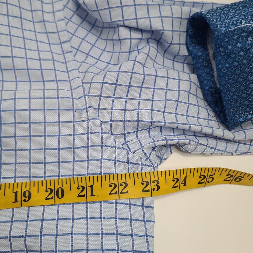 English Laundry Men's 16 1/2 32/33‎ Blue  Flip Cuff Long Sleeve Button Up Shirt - Picture 6 of 10